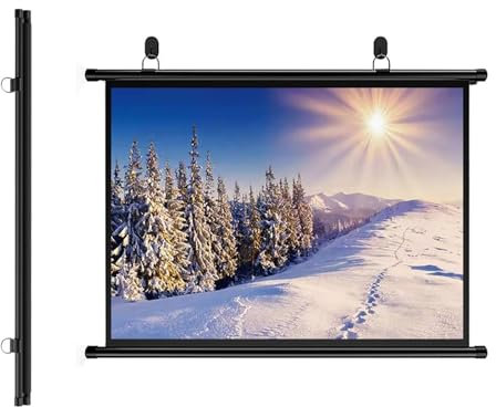 Schermo Di Rollo Manuale 4:3/16:9, Telo Proiettore Home Theater Per Esterni Interni, Schermo Per Proiezione Proiettore Home Cinema Schermo Per Tende A Rullo，Schermo Di Proiezione Pieghevole(16:9,30)