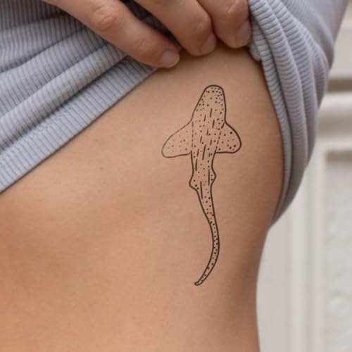 Inkster Tattoo - Walhai - vegane & wasserfeste Temporäre Tattoos für Erwachsene - EU-Kosmetikzertifizierte Farbe - revolutionäres 2 Wochen Tattoo | Premium Klebetattoos