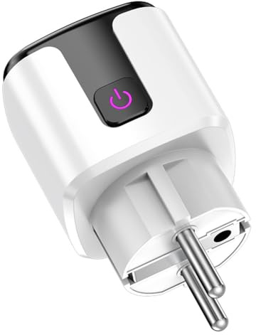 Ohulelks Enchufe Tuya 20 A con Wifi, Enchufe Inteligente con Alimentación CA de 100 A 240V, Corriente con Temporizador Voz para Hogar, Enchufe Tuya Smart Life, Enchufe Europeo A