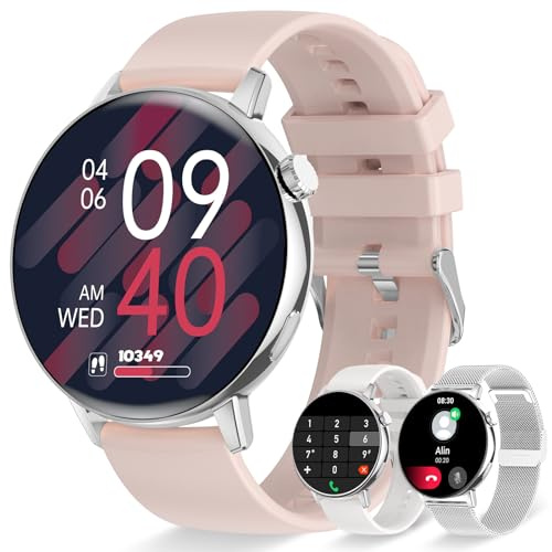 Erkwei Smartwatch da Donna con Bluetooth Chiamate 1,32 Orologio da Donna per iPhone Android Orologio Fitness da Donna con Contapassi, Monitor della Frequenza Cardiaca, Monitor del Sonno 20 Modalità