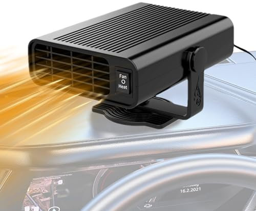 Auto-Heizung, schnelles Aufheizen, Hochleistungs-Abtauer, 2-in-1-Kühlerwärmer, 14 x 10,5 x 8 cm, schnelles Beschlagen der Windschutzscheibe, kompaktes Steck-Design, für Fahrzeuge, Winterfahrten