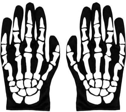 RmKbe Skeleton Gloves Full Finger Bike Glove Skeleton Gothic Gloves Winter Warm Mittens Halloween Cosplay Costume for Adult