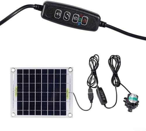 HpLive Solarpumpe 10W 12V Teichpumpe mit Einstellbarem Wasservolumen und Intelligenter Schalter, Doppelseitige Solarenergie für Garten Teich Brunnen