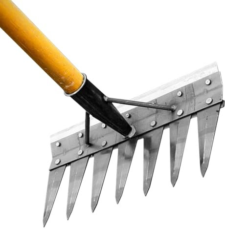 Rastrillo para Deshierbar Doble Cara Multifuncional Desmontable Manual - Herramienta Versátil para Jardinería, Paisajismo, Patio Trasero, Jardín y Granja