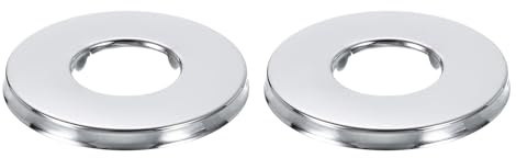 sourcing map 2Pcs Shower Arm Flange, 1.89 OD 0.16 Thickness Stainless Steel Plumbing Cover Plate Escutcheon Plate for 0.83 Dia Pipe Shower Head Arms, Silver