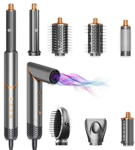 AVENHO 8-I-1 Multistyler Airstyler, Jonisk Varmluftsborste Med Utbytbara Luftlocktång, Volym- Och Plattborste,1400W,3 Värmelägen, Styling För Alla Hårtyper