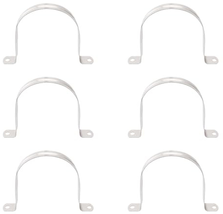 YYIGVMO 6 Pièces Ø 90mm Clips Câble 2 Trous Fixation en Acier Inoxydable, Colliers de Serrage en U, Support de Selle en U à Deux Trous, pour Tuyaux et Câbles