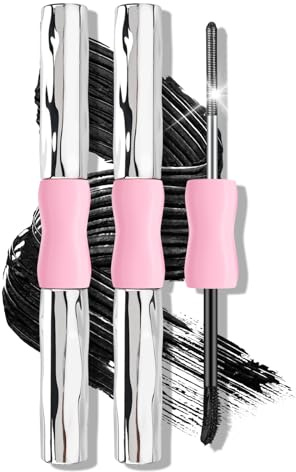 KYDA 2 Pcs Double Head Metal Mascara, Waterproof, Lengthening, Curling, 4D Curling Eyelash Iron Wand Mascaras for Length and Volume Eyelash