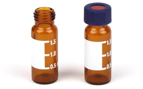 SKISUNO 100 Pièces Fioles Échantillonnage Verre Ambré Flacons de Stockage avec Bouchon pour Chromatographie Pharmacie et Cosmétiques