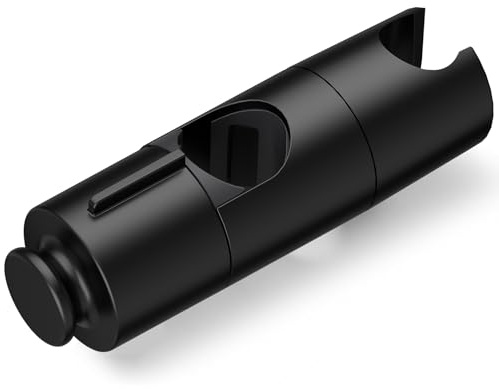 OFFO Duschkopfhalterung mit Haken, Verstellbar für Konus 19-22 mm, Handbrause Halterung 45° Drehbar, Duschhalterung ohne Bohren, Leicht Montierbar, Schwarz