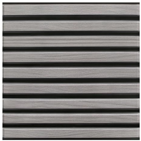 3D-väggpaneler, självhäftande, träutseende, 10 stycken 30 x 30 cm, 3D-väggbeklädnad, självhäftande, träutseende, tapet, 3D, PVC, väggpaneler för väggdekoration(Gråbrunt trä)