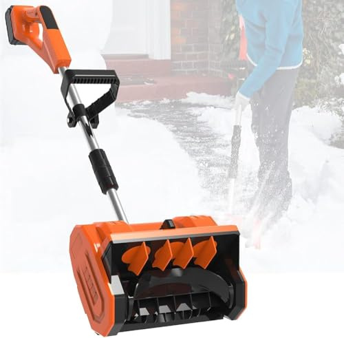 Spazzaneve elettrico portatile senza fili con impugnatura ausiliaria, include batteria e caricabatteria, alte prestazioni per una rimozione efficiente della neve