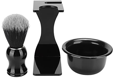 Picysa Set di pennelli barba, strumenti di schiuma barba per gli uomini, pennello barba per barba, supporto per ciotola, pulizia, set di strumenti per lo styling del viso