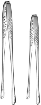 Getdoublerich Stainless Steel BBQ Grill Tweezers Set – 9-inch and 12-inch Straight Food Tongs for Grilling, Flipping, and Serving – Dishwasher Safe, Rust Resistant, 2-Piece Kitchen Tool