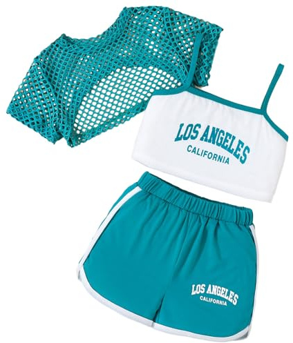 Genérico Conjunto deportivo de 2 piezas para niña,bonito traje Conjuntos Pantalones y Camisetas niñas Casual 1 Top Pantalón ropa deportiva informal moda a 11 años