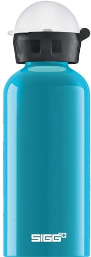 SIGG - Alu Trinkflasche Kinder - KBT Waterfall - Auslaufsicher & Bruchsicher - Federleicht - BPA-frei - Klimaneutral Zertifiziert - Sport & Schule - Blau - 0,4L