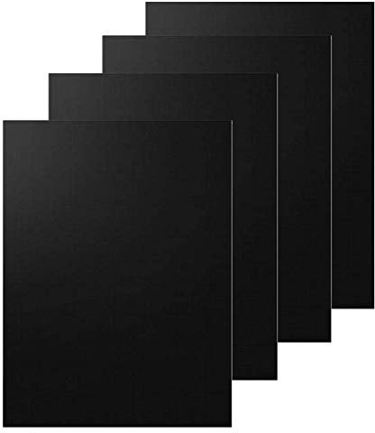 DINOWIN 5 PCS Barbecue Plaque Cuisson Tapis, Réutilisables Liners de Four Tapis de BBQ Grill Tapis Feuille de Cuisson pour Gaz Charbon électrique 100% Anti-adhérent,40 * 33cm (Black)