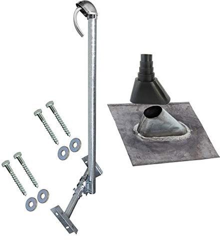 Premium X Basic X120-48F SAT TV Dachsparrenhalter feuerverzinkt 120cm Mast Sparrenhalter für Satellitenschüssel UKW LTE-Antenne | Blei Dach Montageset