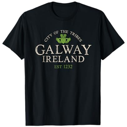 Irische Vintage-Souvenir-Geschenke: Claddagh Galway Irland T-Shirt