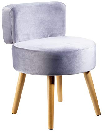 ECHTWERK Sessel Milo, Polstersessel, Skandinavischer Sessel, bequemer Mini-Stuhl, hohe Rückenlehne, weiche Schaumstoffpolsterung, für Wohnzimmer & Leseecke, Holzfüße, 44 x 58 cm, 4 kg, Grau