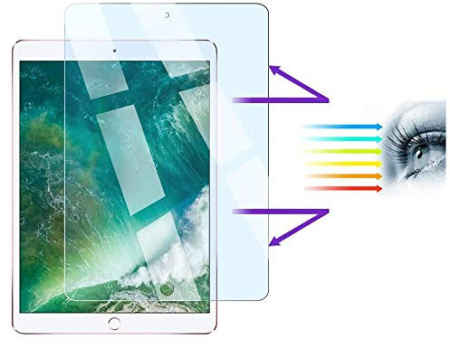 FiiMoo Anti-Blaulicht Schutzfolie Displayschutz Folie Kompatibel mit iPad Air 1/ Air 2/ iPad Pro 9.7 Zoll, Augenpflege, Augenermüdung lindern [Blockiert übermäßiges schädliches blaues Licht & UV]