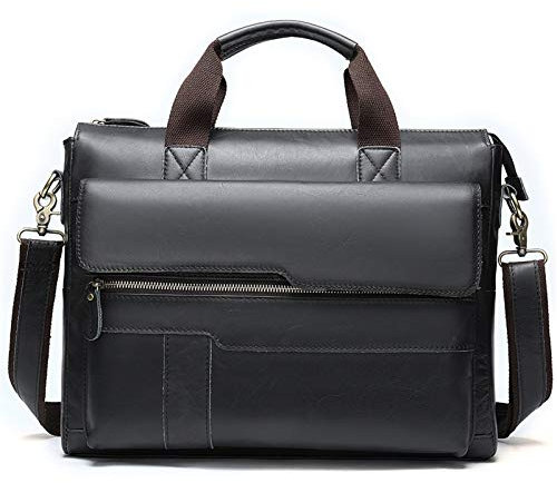 Herren Laptoptasche Arbeitstasche Handtasche, Männer echtes Leder-Aktentasche 14 Laptop-Tasche Umhängetasche Tasche Reisebüroarbeit Satchel Business Messenger Schultertasche Laptop Businesstasche Sch