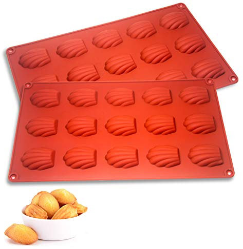 Set di stampi per Madeleines in silicone Teglia per torta fai da te Madeleine teglia Anti-aderente Vassoio Madeleine in silicone Stampi per sapone fatti a mano Vaschetta del ghiaccio 15 Cavite