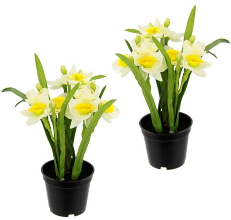 Künstliche Frühlingsblume Narzissen Kunstblume Blume Deko Frühjahrsdekoration Osterdeko Osterglocke Frühjahr Ostern Tischdeko Mittelstück Frühlingsblüher Frühjahrsblüher Unecht Winterling Dekopflanze