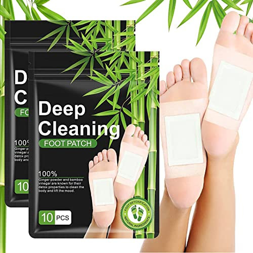 20 Pcs Foot Patches, Foot Pads, Foot Patches, 100% Natural Foot Pads Lmprove Sleep Quality Enhance Blood Circulation, with Bamboo Vinegar and Ginger Powder