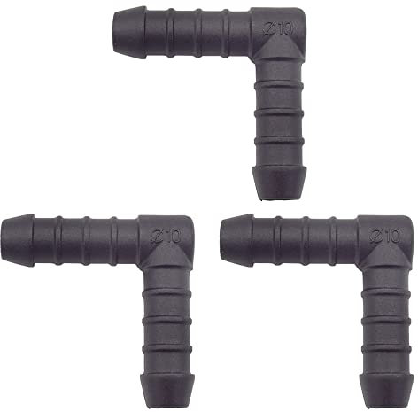 3 x YOU.S Original Schlauchverbinder Zwischenstück RGV Ø 10 mm 90° Winkel - L Form
