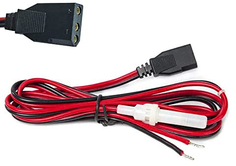 CYSSJF 2-Wire 16-Gauge CB Power Cable, 3 Pin Plug, 59 Inch, Fused Cigarette Lighter Plug, LED Indicator, Compatible with Cobra, Galaxy, Midland, Uniden CB Radios