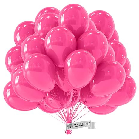 BIO Luftballons Pink [50 Stück]• MADE IN EU • Zertifiziert nachhaltige Bio Ballons • 100% Naturlatex • Regional hergestellt, kompostierbar • Pinke Luftballon • Luftballons Geburtstag Party, Hochzeit