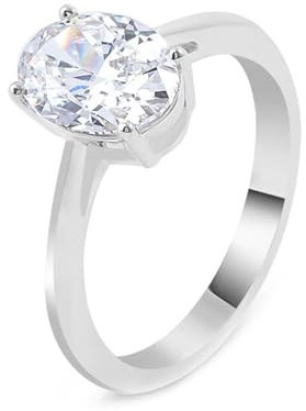 Epinki Platin PT950 Ring, Solitärring Klassiker Hochzeitsring mit Moissanit 3ct Ovalschliff, Trauringe Platin Freundschaftsringe Damen Echte Goldschmuck, Individuelle Größen