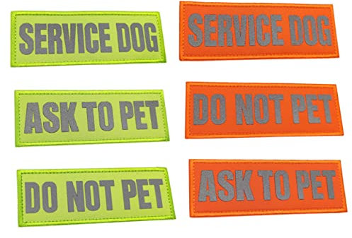 Supvox 6stücke Teiliges Reflektierende Hundepatch-Tags Für Geschirre Wiederverwendbare Service-hundemarken Und Selbstklebend Für Besondere Anlässe Und Outdoor-aktivitäten