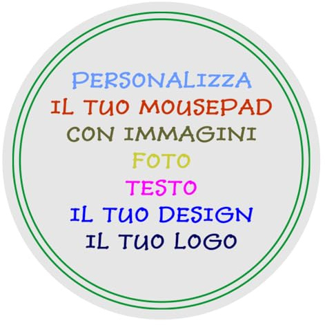 Tappetino Mouse Personalizzato - Mousepad Rotondo Personalizzabile con Foto, Immagini, Logo, Testo