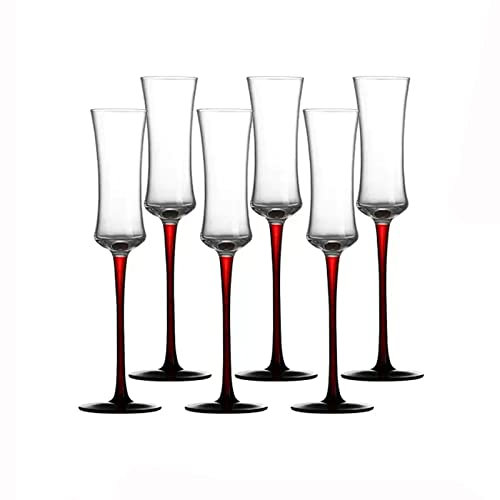 AYCDL Bicchiere Flute da Champagne 125ml Bicchieri da Champagne Creativi 6 Pezzi Bicchiere di Cristallo Flute da Champagne Bicchieri da Vino Spumante per Matrimonio, Anniversario, N
