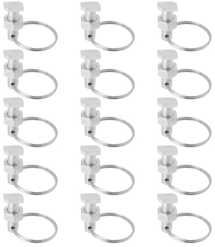 LT Easiyl 15 Stück Gewächshausschrauben mit Ringen Geeignet für Gewächshaus-Glasstabkanäle von 6,5 Mm - 10,5 Mm Breite für Kletterpflanzen Gewächshausbau 22 X 10 Mm Silber