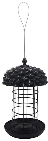 Dehner Natura Louise Colonne d'alimentation de qualité supérieure pour 12 Boules de Graisse - Station d'alimentation pour Oiseaux Sauvages - Résistant aux intempéries/à Suspendre - Environ 30 x 18 x