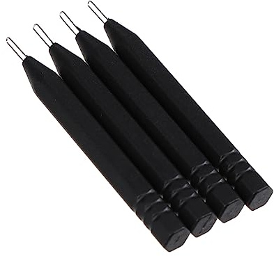 Hoement 4 Stück Hörgeräte Reinigungsstab Aus Stahl Und Abs Ergonomisch Zum Entfernen Von Ohrenschmalz Und Fremdkörpern Hörgeräte Zubehör Für Otoplastiken