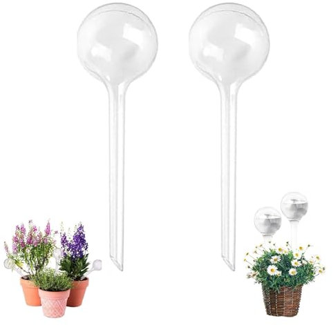 TIYETTIYI 2-Count Small Watering Globes, Plant Watering Globes Imitation Glass Watering Bulbs Houseplant Plant Pot Bulbs, Self Watering Globes, Self Watering Bulbs, Automatic Plant Waterer Bulbs