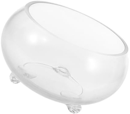 POPETPOP Glass Fish Bowl Round Decorative Fish Tank for Home Office Hydroponic Plant Vase Artistic Design