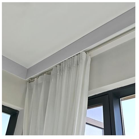 Gesimsbretter aus Aluminium zur Decken-/Wandmontage für Fenster, extra Langer Volantkasten für Vorhänge und Jalousien, 1 m/3,2 Fuß Länge – Wandmontage