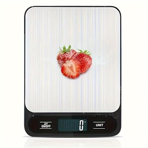 Balance de cuisine 10 kg, acier inoxydable, haute précision, 1 g, écran LCD rétroéclairé bleu(10Kg)