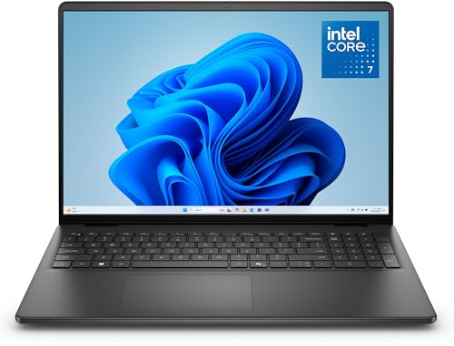 Dell 16 Laptop DC16250-16 Inch FHD+ (1920 x 1200) Display, Intel Core 7 Series 1, Intel UHD Graphics, 16GB DDR5 RAM, 1TB SSD, Windows 11 Home, Fingerprint Sensor, QWERTZ Keyboard - Black
