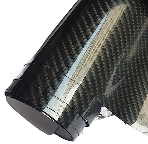 WANGBINGXING Autofolie Schwarz Matt Auto Vinyl Aufkleber 3D 4D 5D Carbon Faser Film Wrapping Folie Laptop Haut Telefon Abdeckung Motorrad Dekoration Filme(5D Black B,50cm x 152cm)