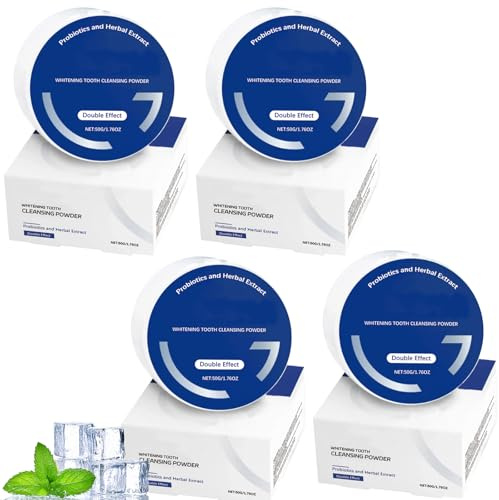 Polvere dentale per sbiancamento probiotico, Teeth Whitening Powder con estratti di perle ed erbe, polvere delicata per la pulizia dei denti contro scolorimento, senza fluoruro e per denti sensibili