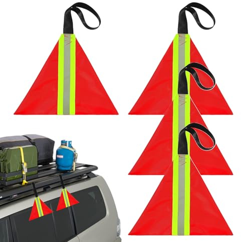 Kayak Safety Flag, High Visibility Red Travel Safety Flag for Boat - Tear-resistant Accessories Kit for Kayak Transport for Trailer, Bike, Boat, Canoes