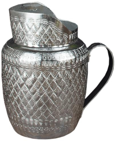 ABOOFAN Creative Metal Wine Jug with Handle Large-Caliber Tea and Juice Pitcher for Home Restaurant Party Use Kitchen Supplies for Milk Coffee Cold Drinks