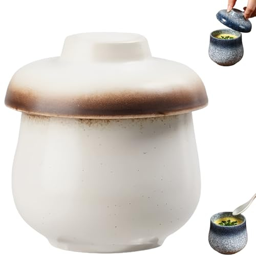 Coddled - Lot de 2 coquetiers à œufs à cocotte - En porcelaine - Style vintage - Cuisson à œufs à bouillie douce et plat à œufs à la vapeur - Pour le petit-déjeuner simple ou double (boeuf)