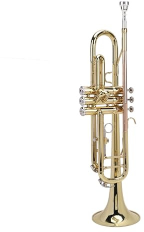 Keenso Bb Trumpet Brass Instrument, Professional Bb Trumpet Kit with Cleaning Set & Gloves for Beginners Students Band Practice, with Polished Mouthpiece, Valve Oil, Storage Box, for (Phosphor Bronze)